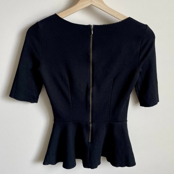 Aritzia T. Babaton Barrett Black Peplum Top - Picture 3 of 4
